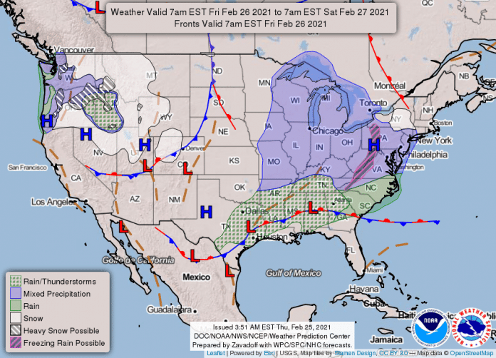 National Weather Service Map January 26 2021