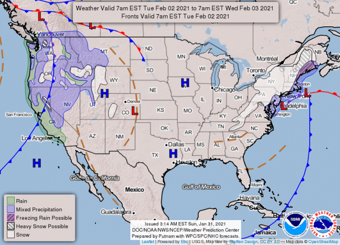 National Weather Service National Map February 1 2021