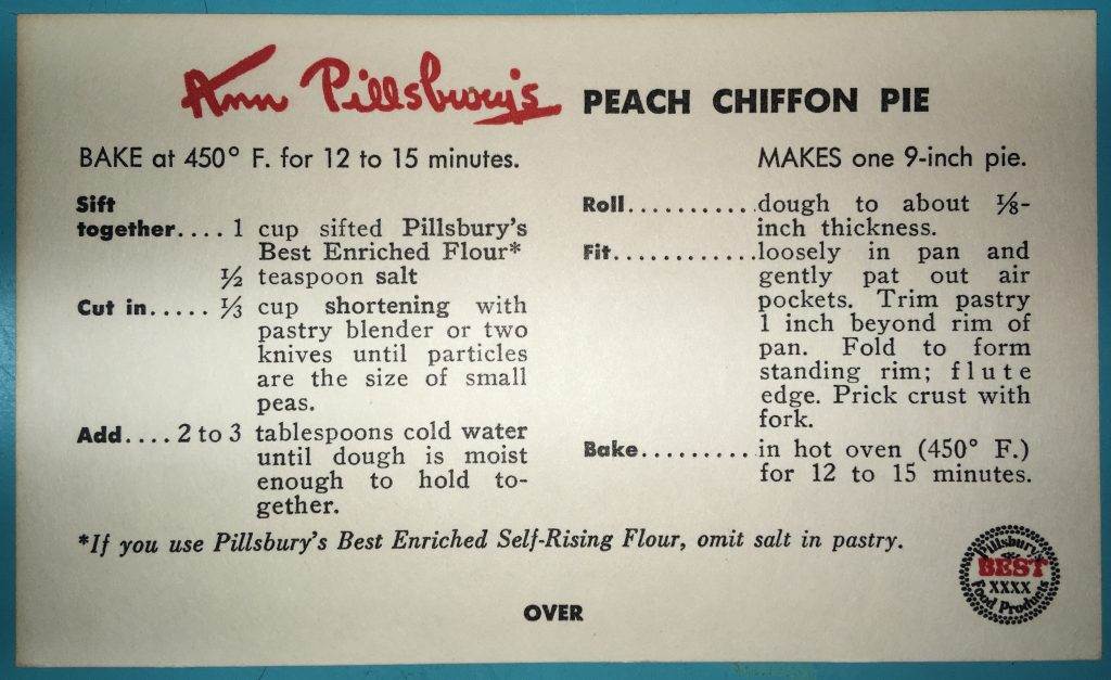 Vintage Peach Pie Recipe