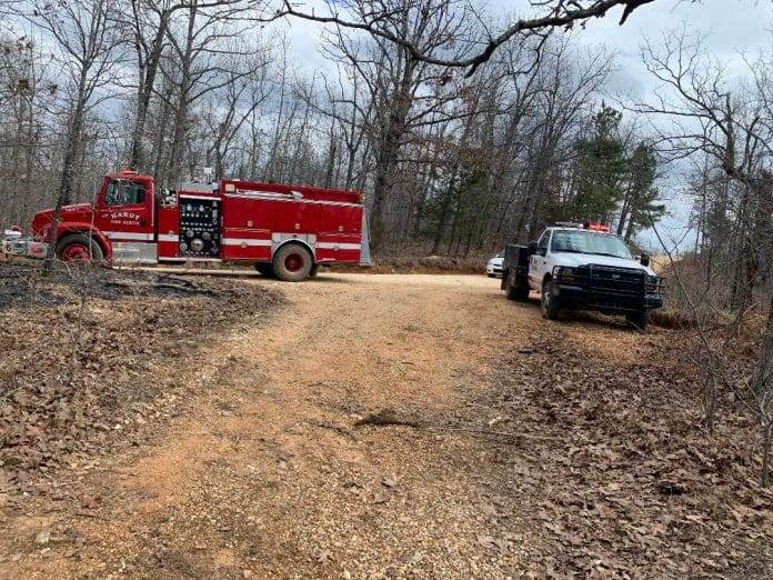 City of Hardy Fire Depoartment equipment and members respond to fire call March 9, 2021