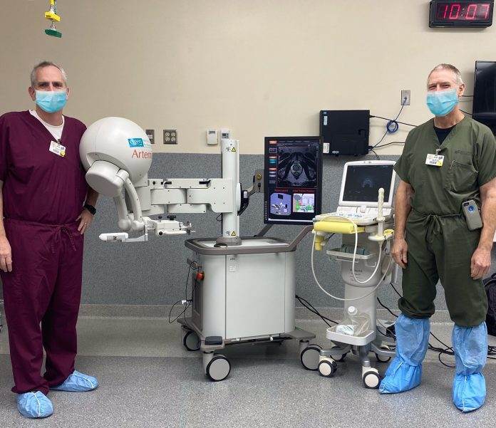 Doctors Hunter Brown and Robert Emery offer 3D modeling MRI/Ultrasound combination to improve biopsy precision at White River Medical Center, Batesville, Arkansas