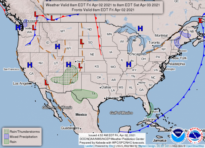 National Weather Service Map April 2 2021 Hallmark Times