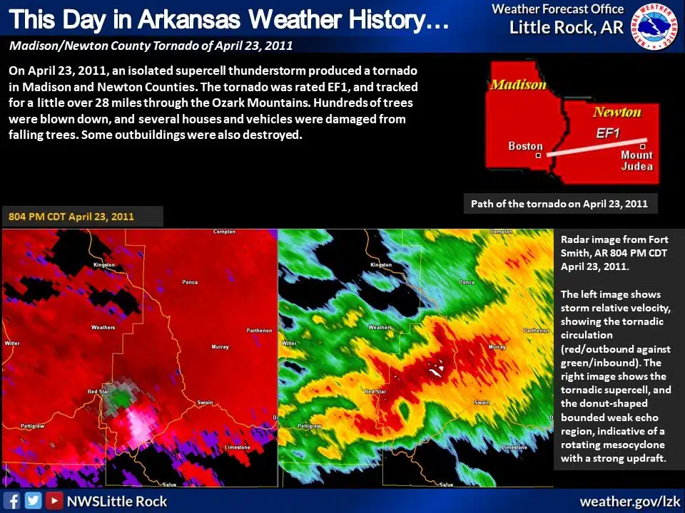 This day in Arkansas weather history - April 23, 2011