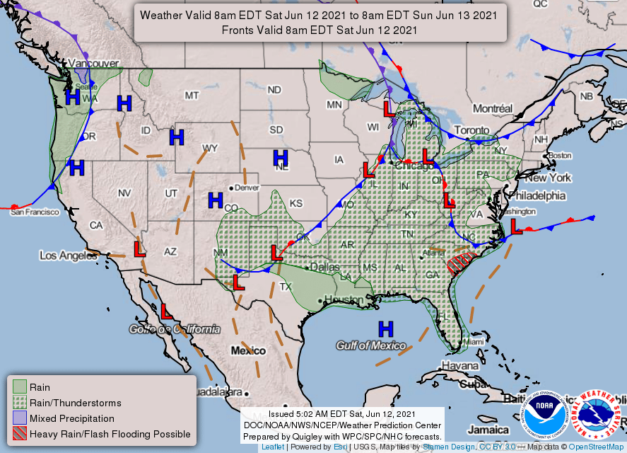 National Weather Service Map June 12 21 Hallmark Times