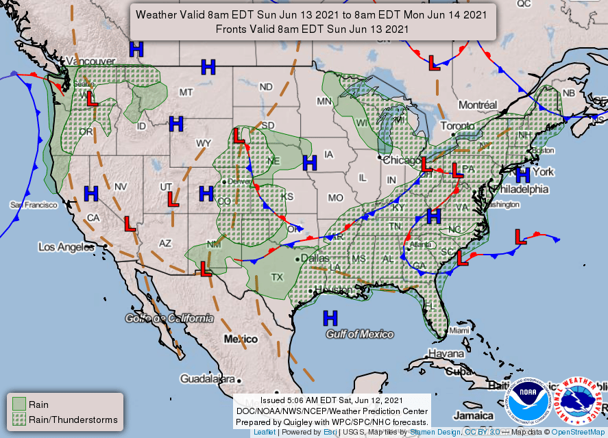 National Weather Service Map June 13 21 Hallmark Times