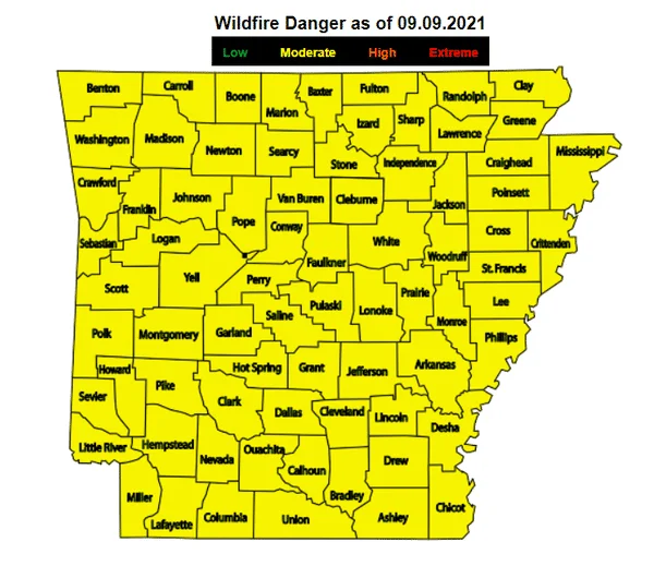 Moderate wildfire risk 0909