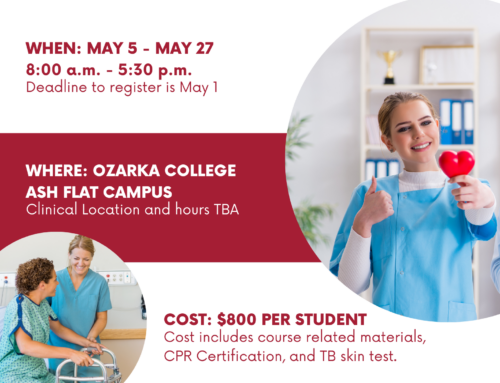 Ozarka College Announces 3-Week CNA Fast-Track Course