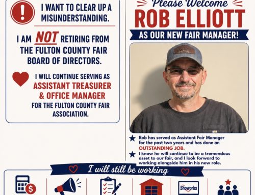 Statement regarding Retirement from Fulton County Fair Board of Directors: